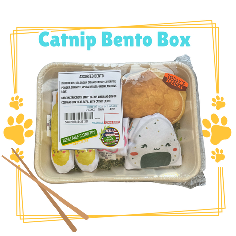 Refillable Catnip Bento Box - Assorted Japanese Inspired Snacks