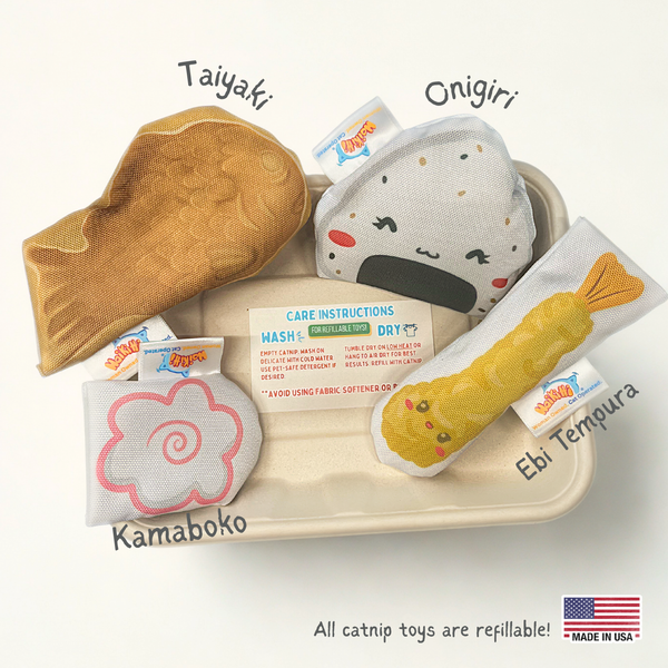 Refillable Catnip Bento Box - Assorted Japanese Inspired Snacks