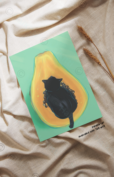 Textured Fine Art Print - Papaya Cat