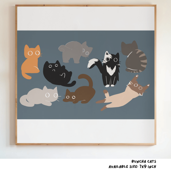 Textured Fine Art Print - Buncha Cats