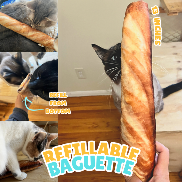 Refillable CATNIP 13-inch Baguette