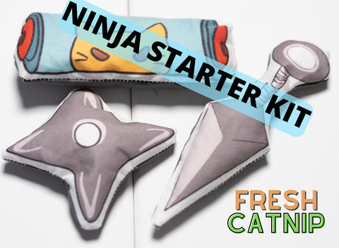 Reusable Catnip NINJA STARTER KIT + handmade + Fresh Nip+ Made to Order